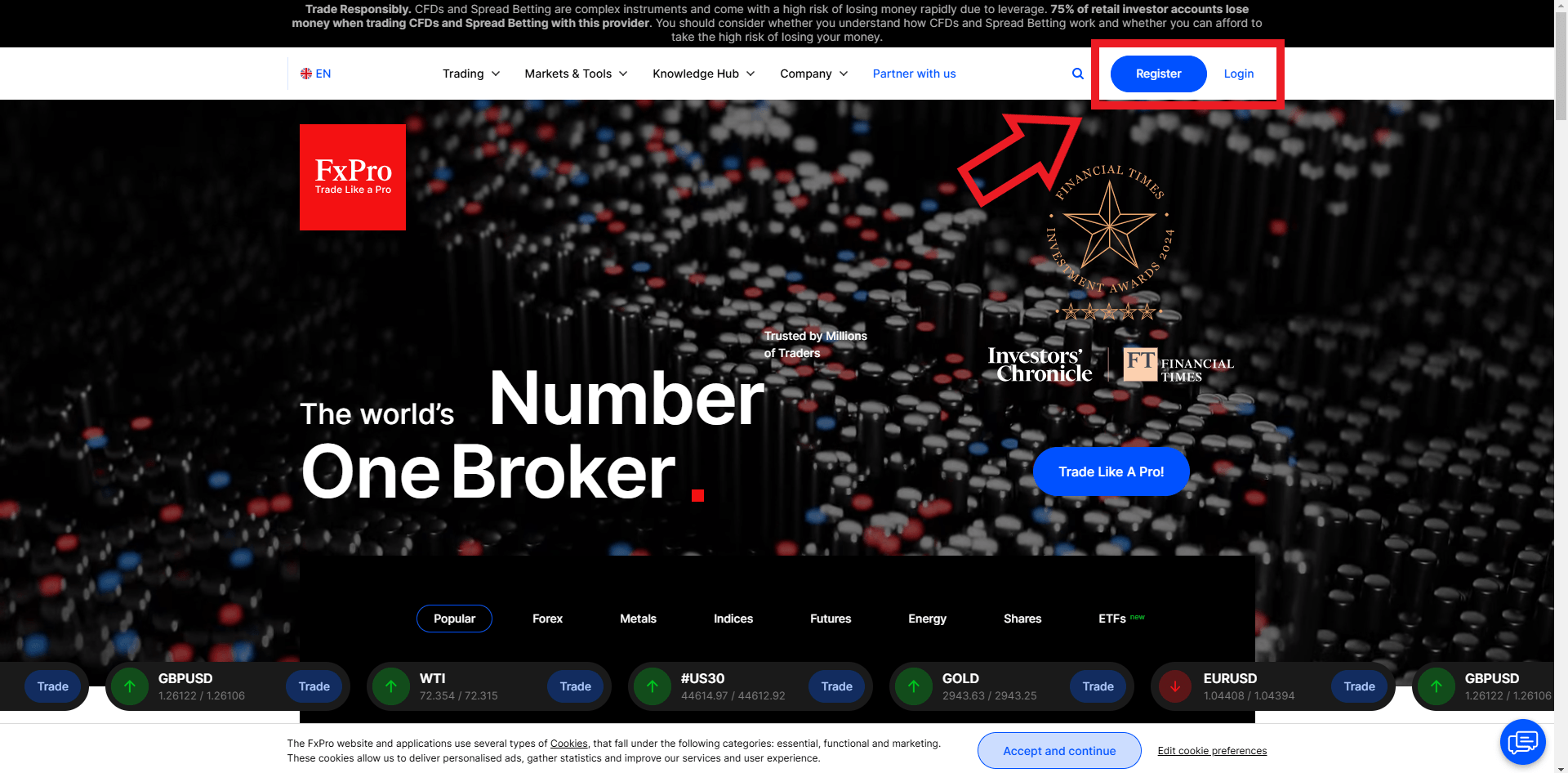 افتتاح حساب در FX Pro