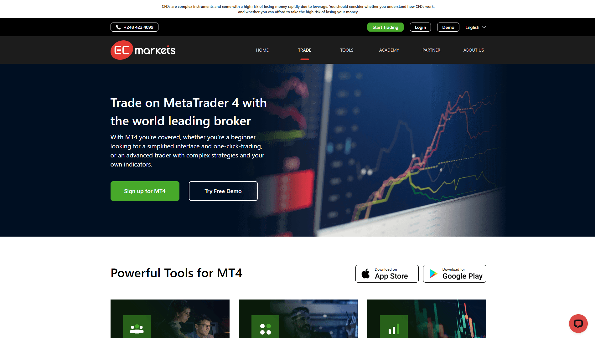 پلتفرم های معاملاتی بروکر EC Markets
