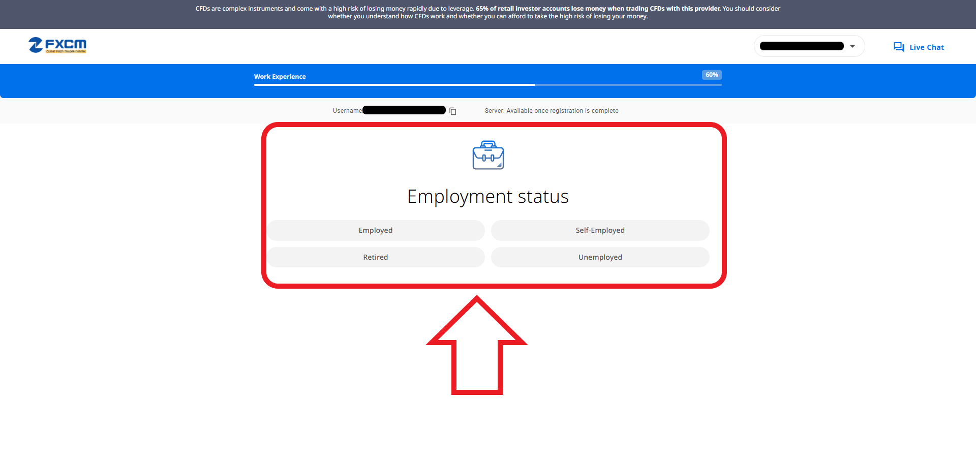 مرحله هشتم از ثبت نام در بروکر FXCM
