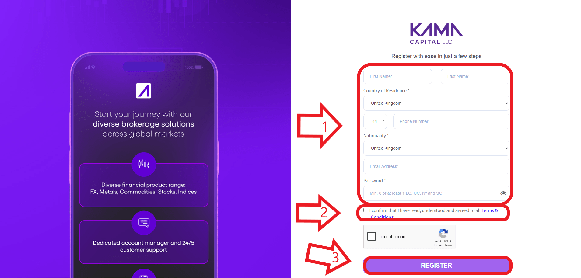 مرحله دوم از ثبت نام در بروکر کاما کپیتال