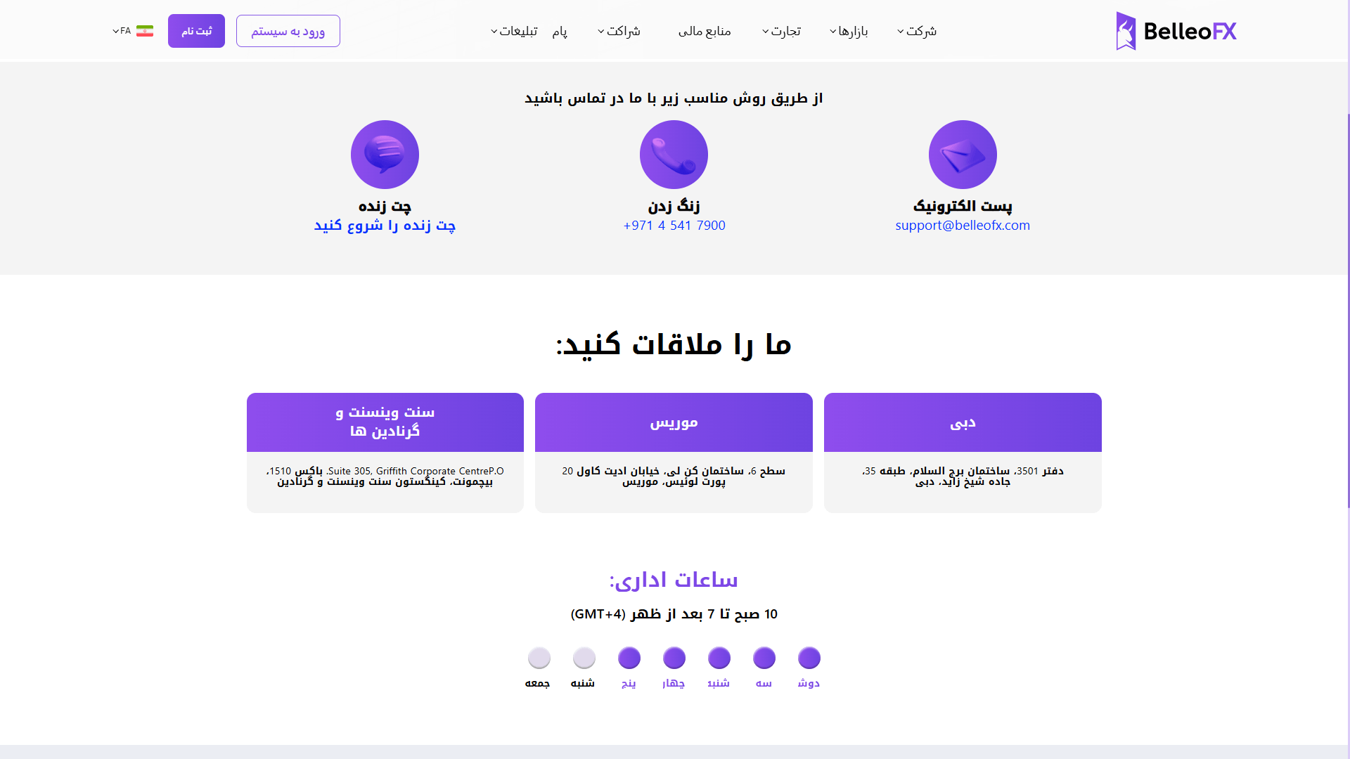 پشتیبانی بروکر BelleoFX