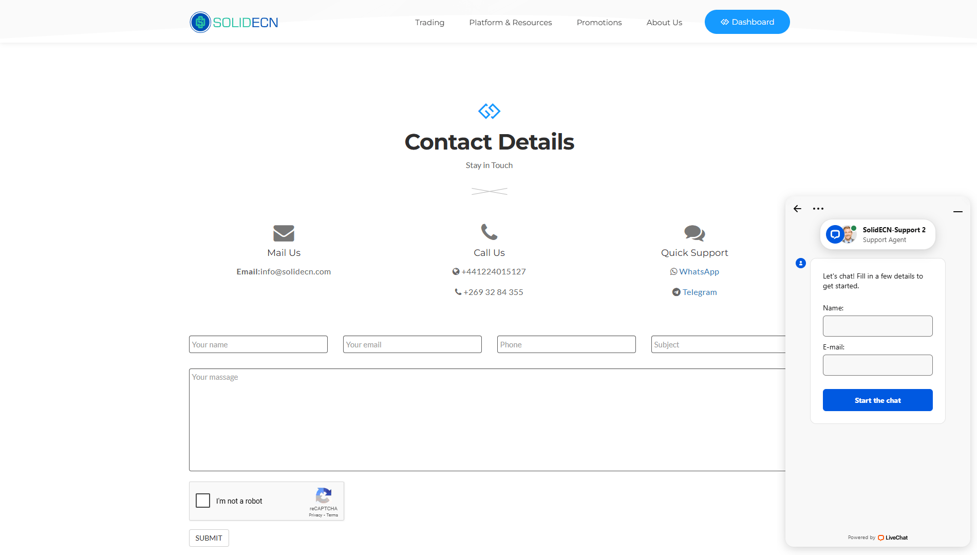 پشتیبانی بروکر Solid ECN